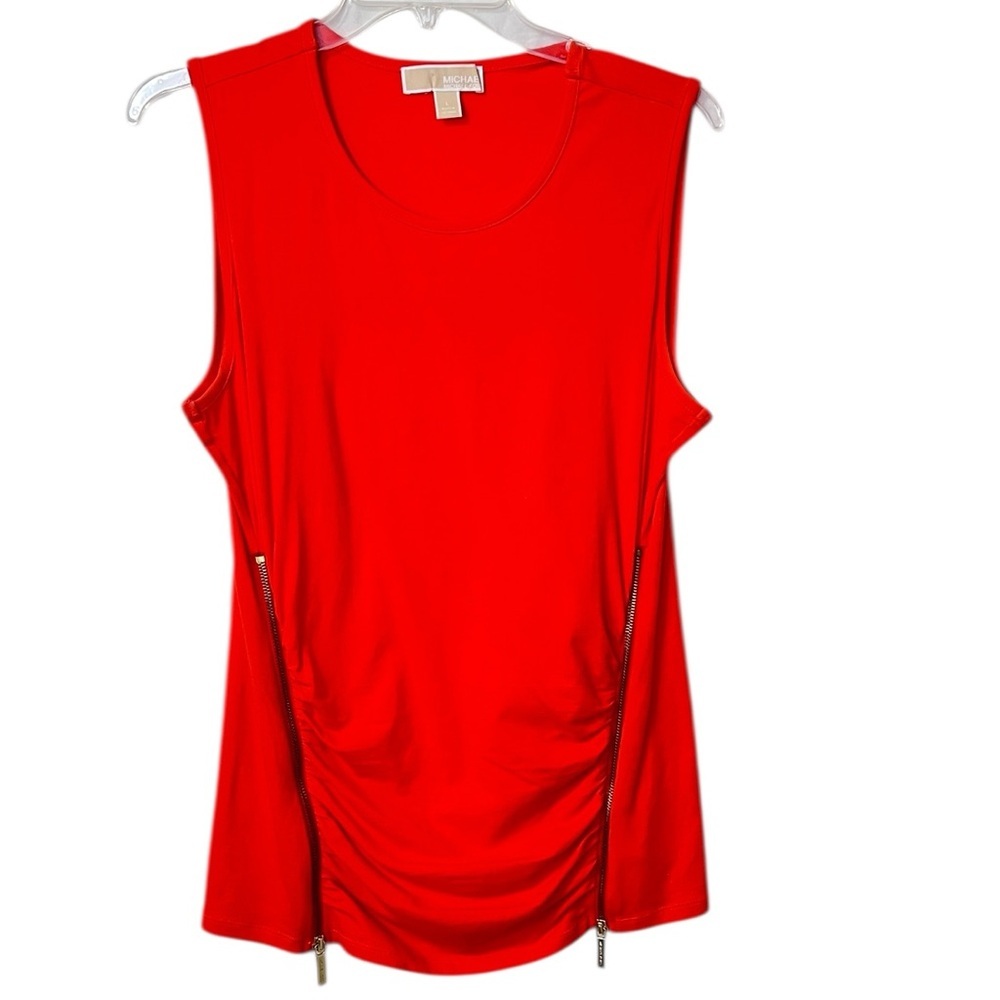 Michael Kors Vibrant Orange Muscle Tee w/Zippers☑️
